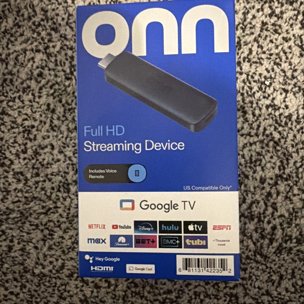 onn Full HD Streaming Device, Google TV – Fast Streaming, 8GB Storage, 1.5GB RAM