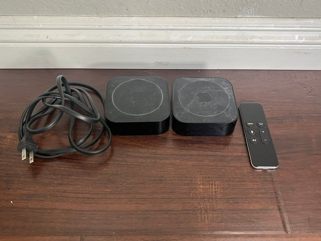2 Apple TV HD 4th Gen 32 GB A1625, with Remote and Power Cable