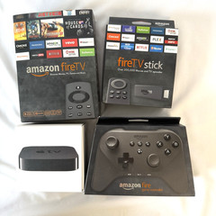 AMAZON FIRE TV, Fire TV Stick & Fire Game Controller PLUS Apple TV LOT