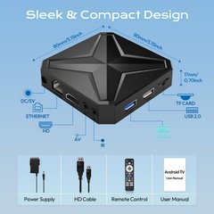 Easytone Android Tv 2026 Android 14 Tv Support 4K 8K Wifi 6 2.4G/5.8G Dual-Band