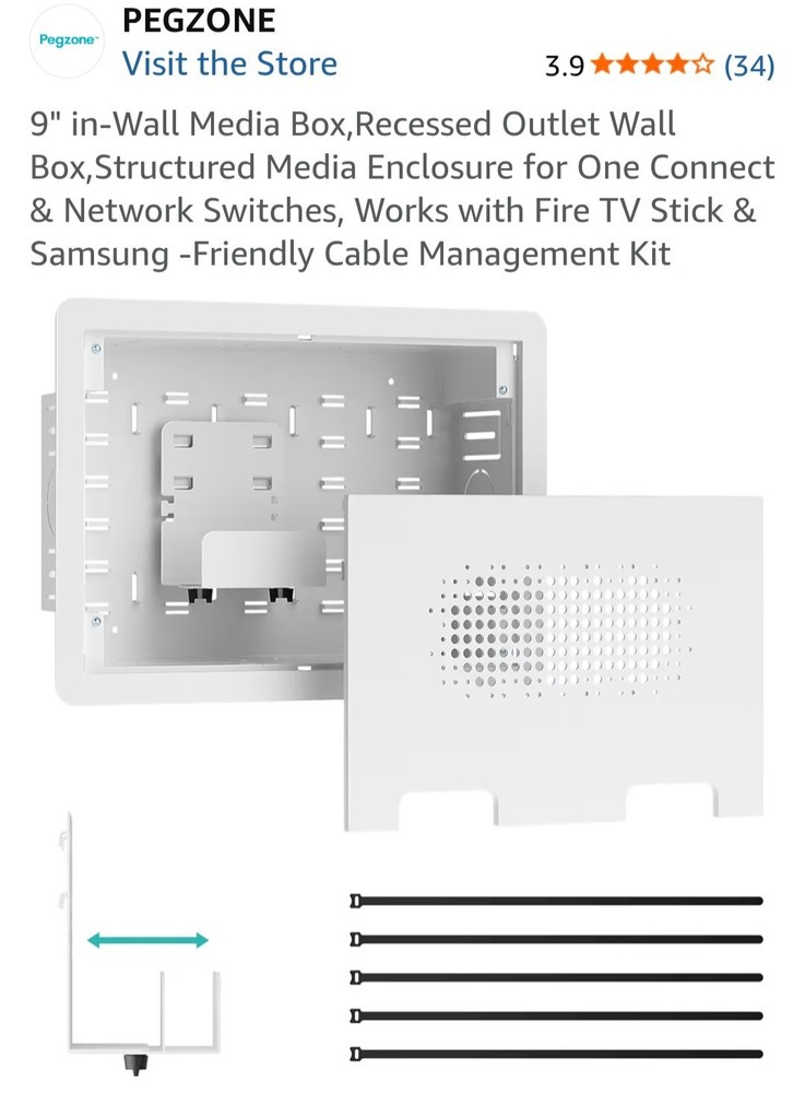 in-Wall Media Box,Recessed Outlet Wall Box,Structured Media Enclosure.