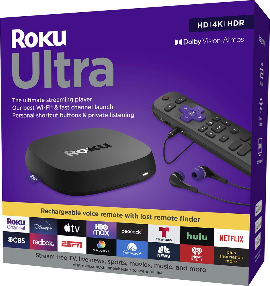 ROKU ULTRA 4K HDR STREAMING MEDIA PLAYER VOICE REMOTE PRO 4802R dolby