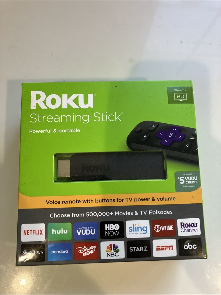 Roku Streaming Stick (6th Generation) 3800RW VUDU Edition – Black