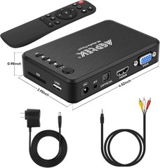 Updated 4K@30hz HDMI TV Media Player with HDMI/AV/VGA Output, Digital MP4 Pla…
