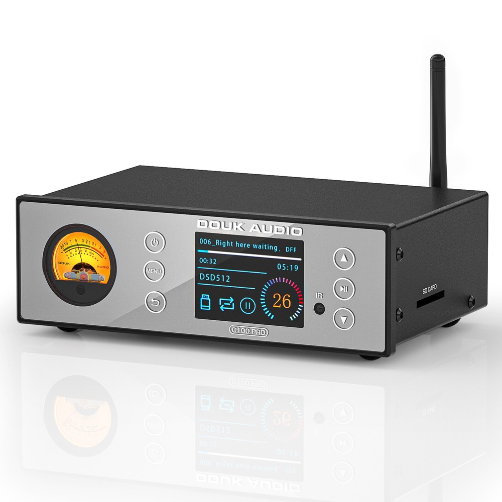 Douk Audio C100 PRO Hi-res ESS9038 Preamp Bluetooth Streamer Player DSD512