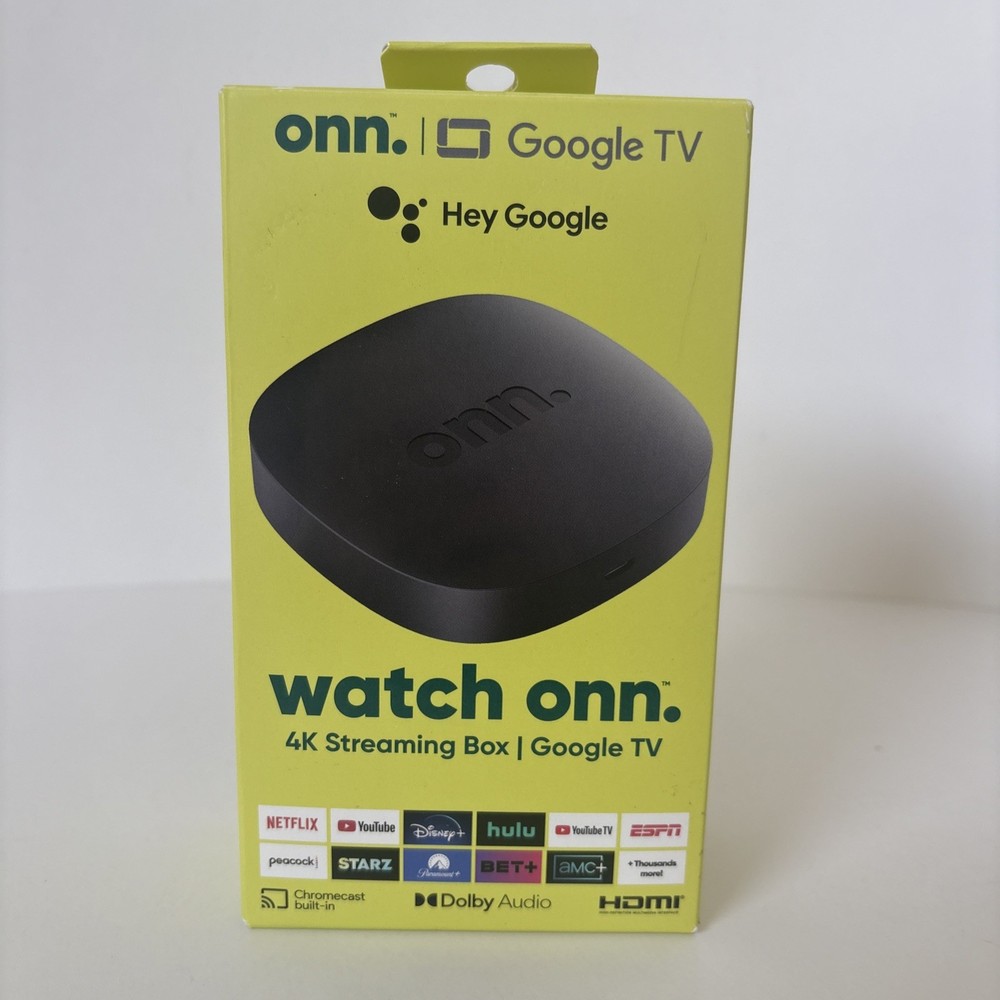 ONN Google TV 4K HD Streaming Box Voice Control Google Assistant