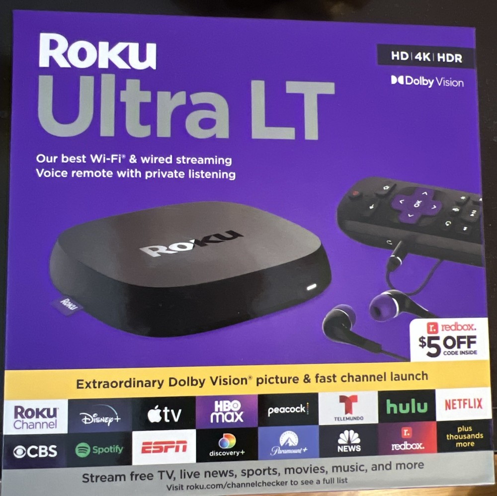 Roku Ultra LT 4K Digital Streaming Device – Black NEW SEALED- FAST SHIP