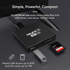 NEUMI Atom 4K Lite Ultra-HD Digital Media Player for USB ATOM Lite, Black