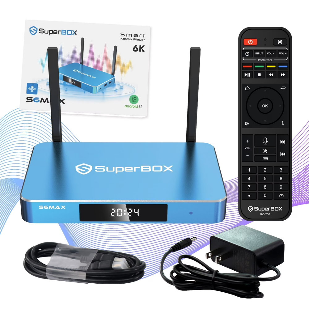 2025 SuperBox S6 Max Smart TV Box 4GB+64GB WiFi 6 Voice Remote 6K Android 12