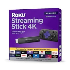 Roku Streaming Stick – Portable 4K/HDR/Dolby Vision Streaming Device, Voice Remo