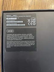 Empty Box Only Apple TV HDR 64GB Black MLNC2LL/A A1625, No Parts