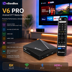 vSeeBox V6 Pro Android 14 TV Box 4GB+32GB 8K HDR WiFi6 Bluetooth5.0 Media Player