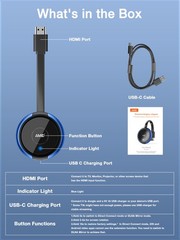iOS Wireless Display Adapter 4K 5G Direct Plug & Play HDMI Wireless Dongle f…