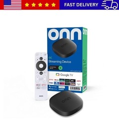 onn 4K Streaming Device, Google TV – Fast Streaming, Ultra HD, 8GB Storage, 2GB