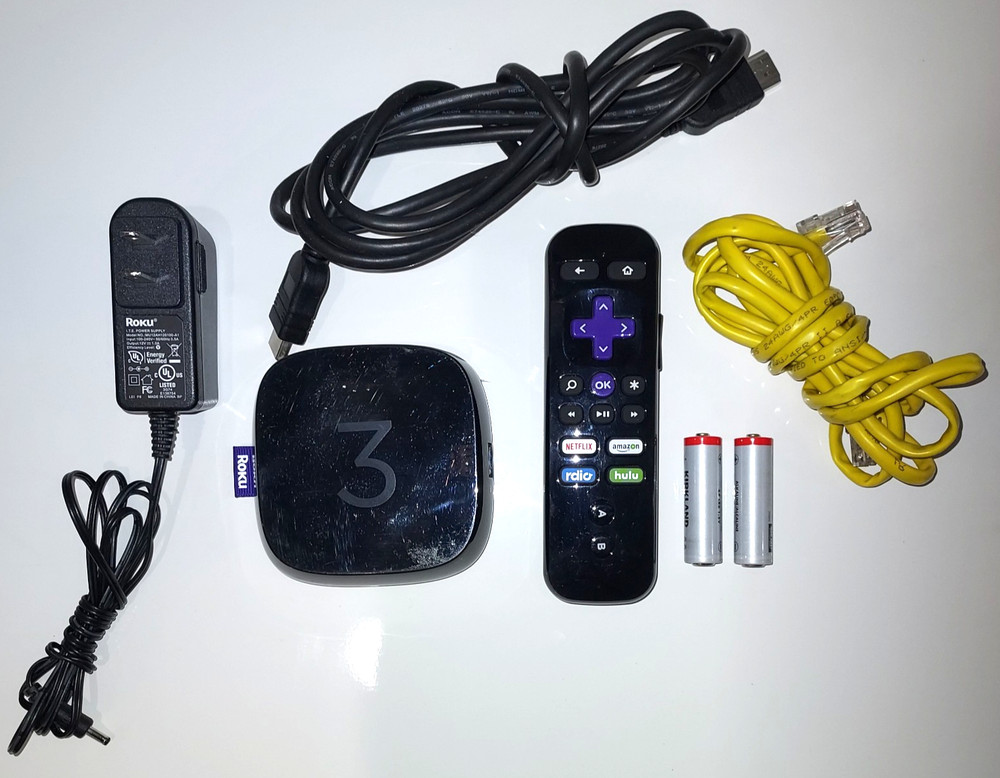 Roku 3 Media Streamer 4230X Tested W/Remote, Power Adapter and HDMI Cable