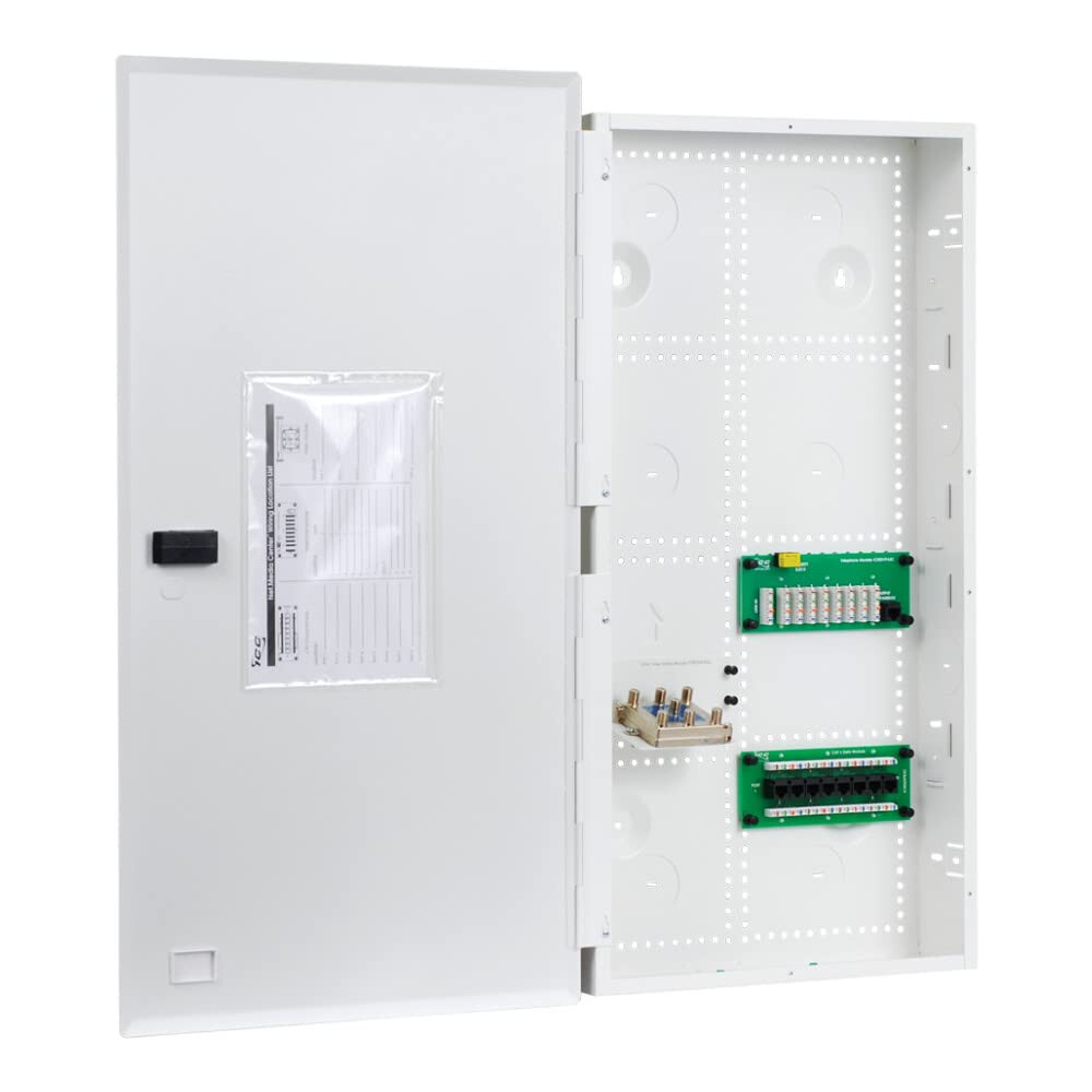 ICC 28″ Metal Structured Wiring Media Enclosure Voice Data Video Modules w/ Door