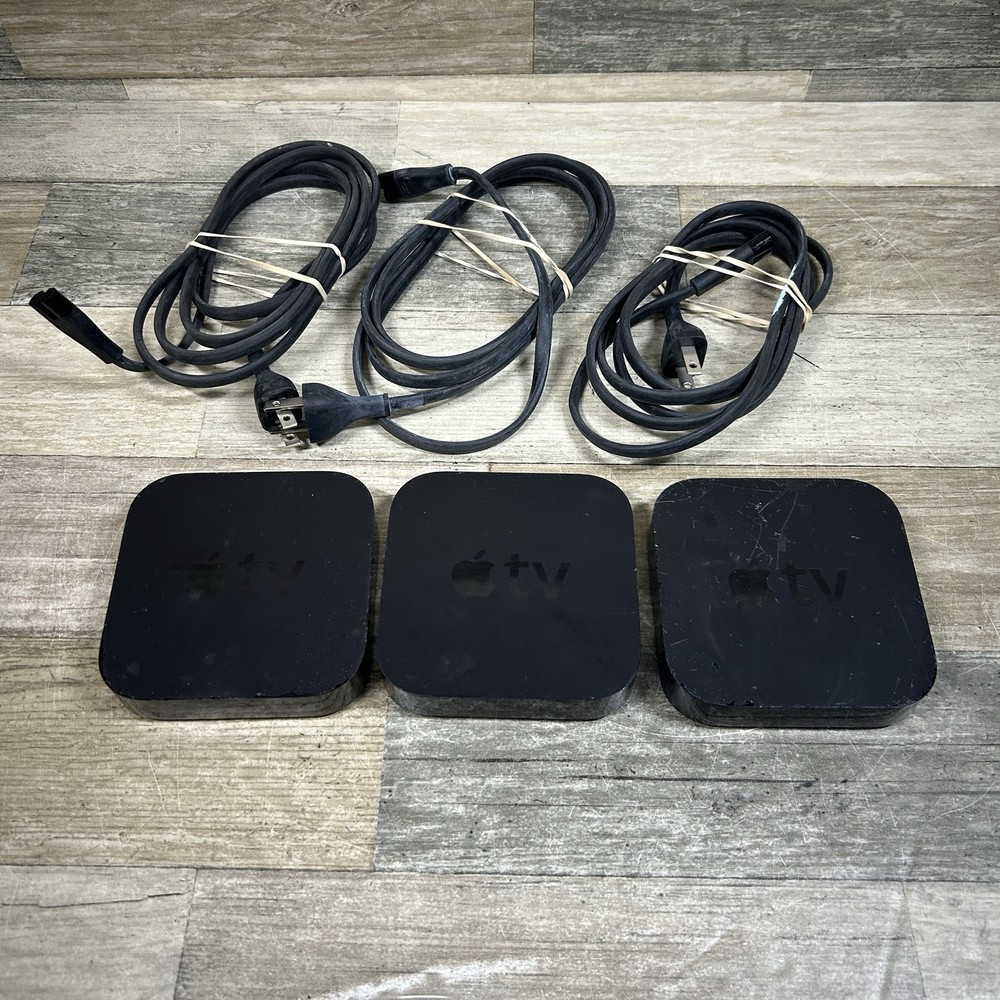 Apple TV 2nd Generation Black 8GB Lot of 3 A1378