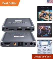 4K Digital Media Player, 4K@30Hz Full-HD Media Player for TV Dsiplay, Digital…