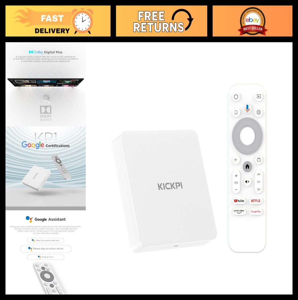 4K Android TV Box, Google Certified, 2GB RAM, 32GB ROM, Voice Search, Bluetooth