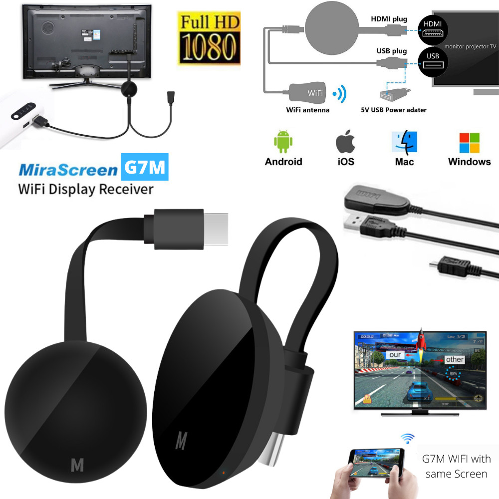 1080P HDMI Wireless Display Receiver WIFI Miracast Mirror Screen Dongle Project