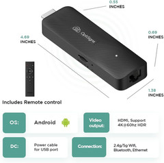 Optistick Digital Signage Player – Android-Based 4K UHD HDMI Stick, Quad Core, W