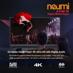 NEUMI Atom 4K Ultra-HD Digital Media Player, USB Drives, SD Cards HDMI Analog AV