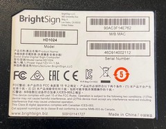 BrightSign HD1024 Expanded I/O Digital Media Player H.265, 4K/Full HD, UNCLAIMED