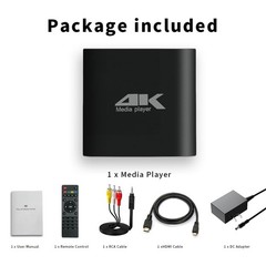 COSOWELL 4K Media Player for USB Drive & MicroSD, Ultra HD Digital Black