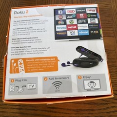 Roku 2 Media Streamer 2720X – Remote, Power Supply, Cords, Open Box