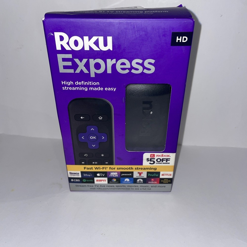 Roku Express HD Streaming Media Player HDMI Cable Remote 3930R SEALED New