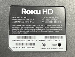 Roku HD (1st Generation) Media Streamer 2000C Black – Open Box