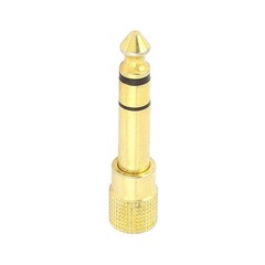 Audio 6.35mm Male to 3.5mm Female Headphone Stereo Jack Adapter Gold Tone