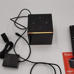 Amazon Fire TV Cube Media Streamer HDMI Black with Remote and Accessories