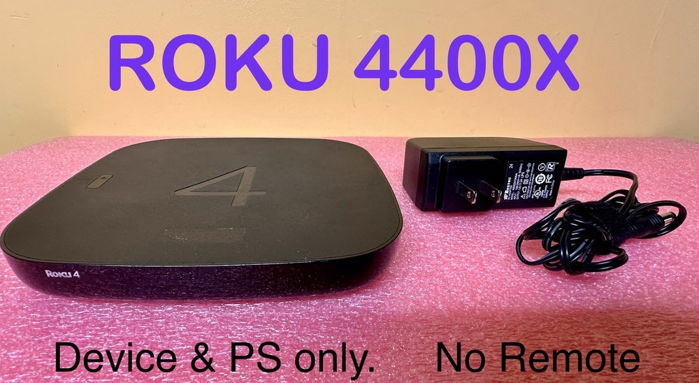 Roku 4 4400X HD & 4K UHD Streaming Media Player & power Supply