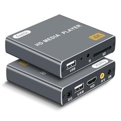 4K Ultra HD Media Player, HDMI Video Player for USB/SD Card, H.265, Looping Auto