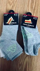 2 Adidas Youth Superlite No Show & Crew Show Socks 12-Pack M 2Y-5Y AEROREADY