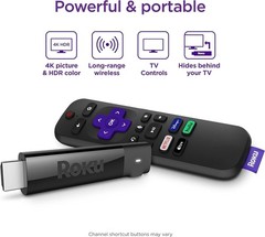 Roku Streaming Stick+ 4K/HDR Device, Voice Remote with TV Controls, 3810R