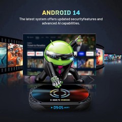 HK1 RBOX X50 Android 14 Smart TV Box with Remote Control, Amlogic S905A Quad-Cor