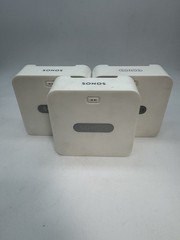 Lot of 3 Sonos Zone Bridge BR100 Wireless Network Bridge Ethernet Adapter Hub