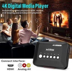 4K@30hz HDMI TV Media Player HDMI/AV Output Digital MP4 Player for 14TB HDD