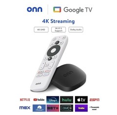 onn 4K Streaming Device, Google TV – Fast Streaming, Ultra HD, 8GB Storage, 2GB