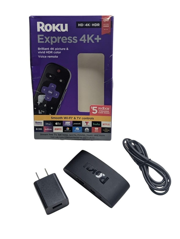 Roku Express 4K+ Streaming Player 3940X 4K HDR Wi-Fi Open Box – NO REMOTE
