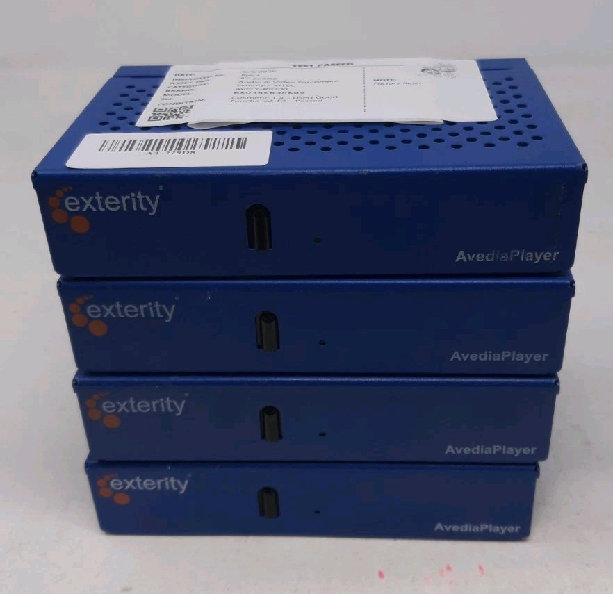 Lot Of 4-Exterity AvediaPlayer AVPLY-R9300 Media Player -NO POWER CORD