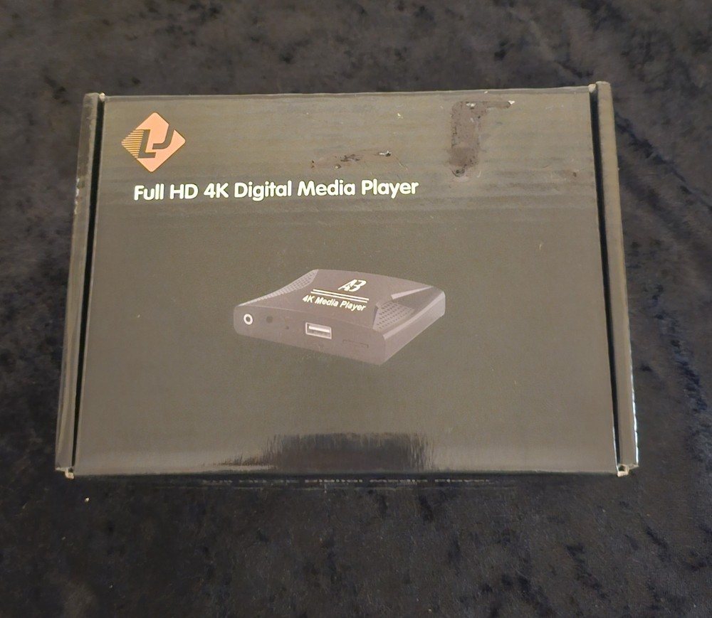 4K Digital Media Player with Remote HDMI Cable AV Power Adapter USB NIB
