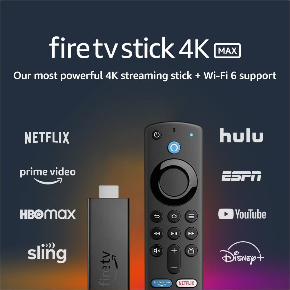 Fire TV Stick 4K Max Streaming Device, Wi-Fi 6, Alexa Voice Remote (Includes TV