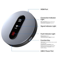 Wireless HDMI Display Dongle Adapter – Miracast with AirPlay Silver