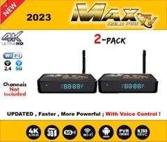 2-Pack MAXTV GOLD PRO 5G 4K Ultra-HD Box + ANDROID 9.1 (2023) UPDATED, POWERFUL