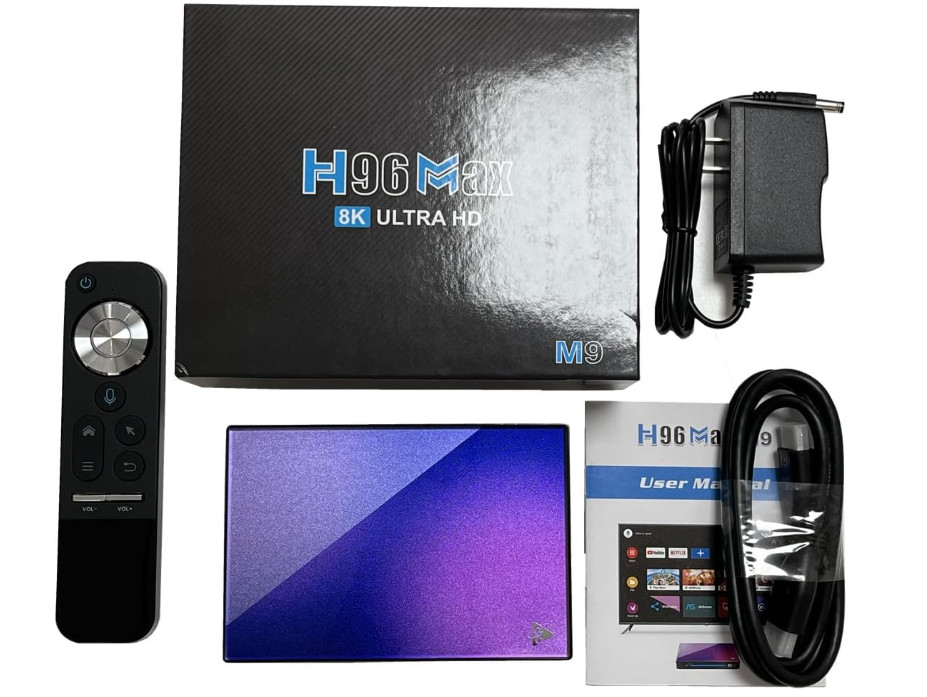 NEW H96 Max M9 TV Box Android 14.0 RK3576 8GB RAM 128GB ROM WiFi6 1000M LAN BT5