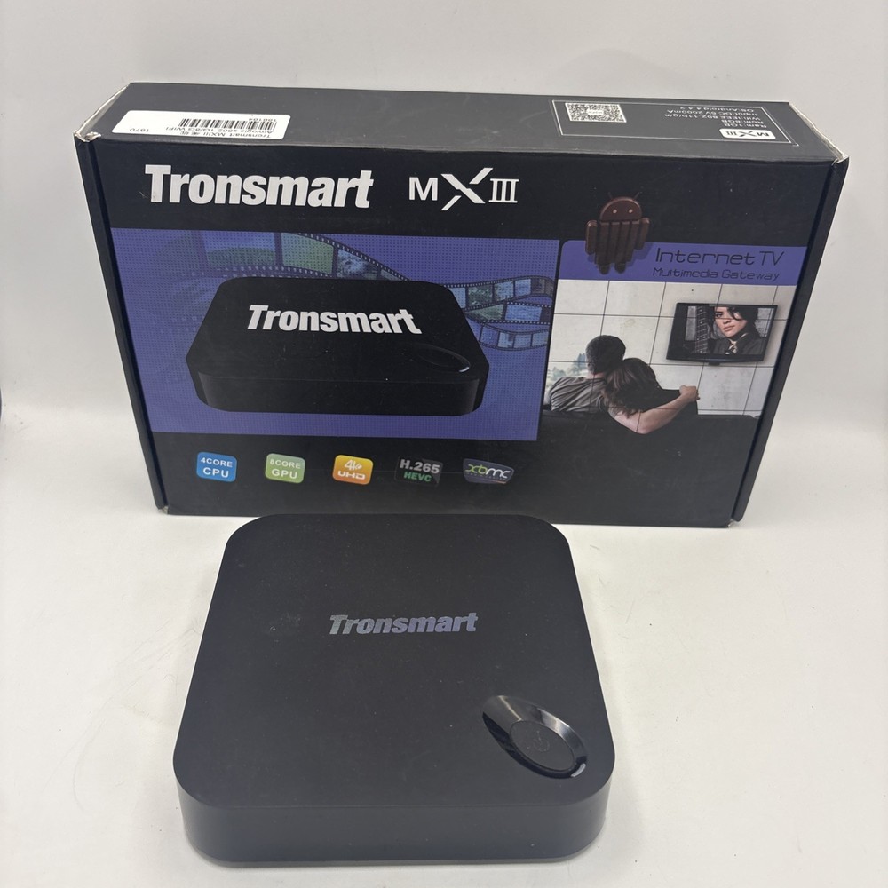 MX III TRONSMART Android Smart TV Box 4K HD WiFi UNIT ONLY ***NO REMOTE CONTROL