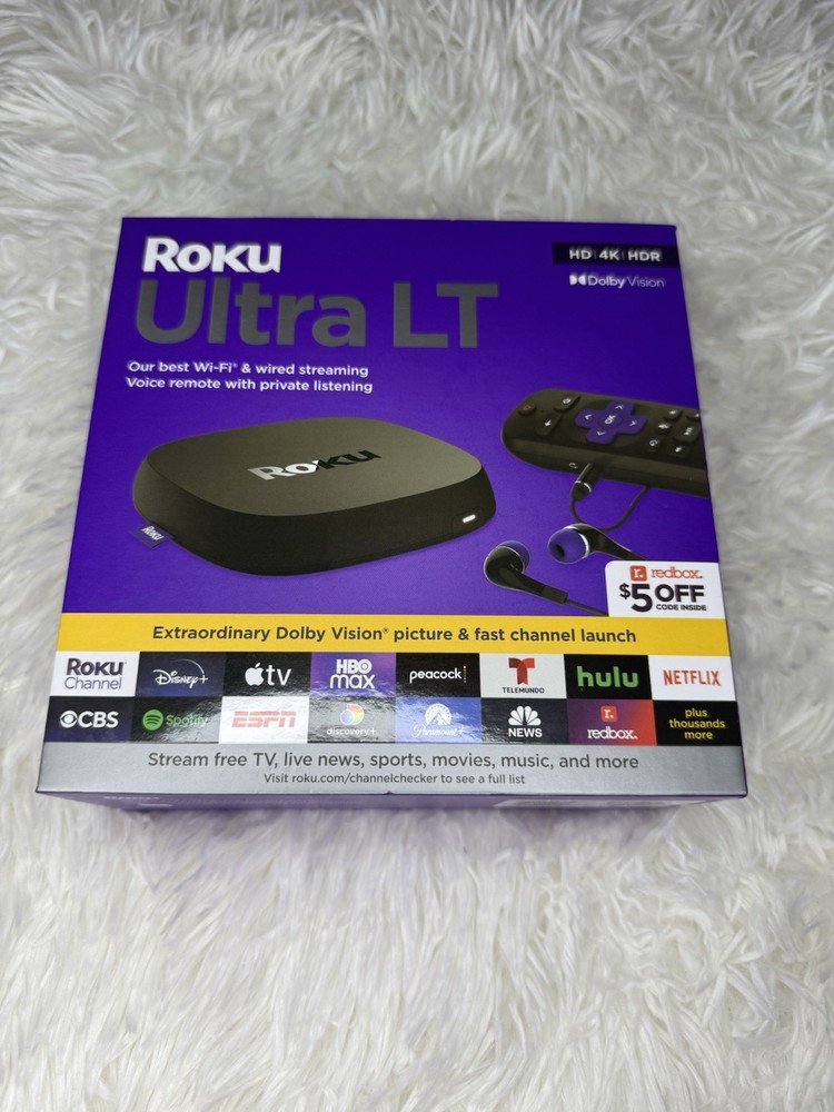 Roku Ultra LT 4K Streaming Media Player 4801RW HDR Dolby Vision Ethernet